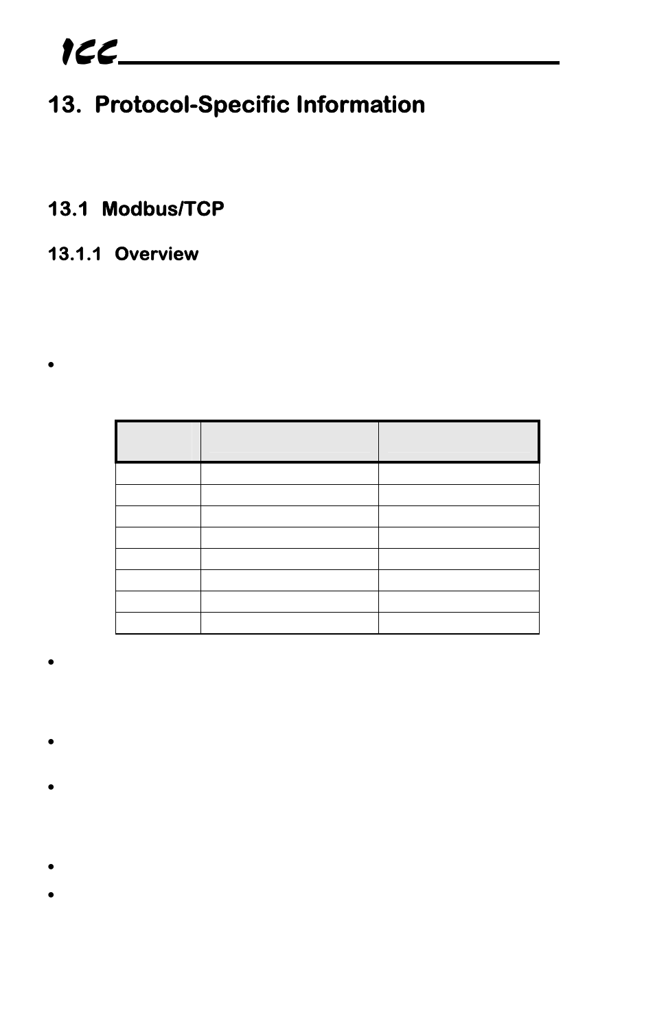 Protocol-specific information, 1 modbus/tcp, 1 overview | Toshiba Multiprotocol Ethernet Interface for Toshiba G9/VFAS1 Adjustable Speed Drives ASD-G9ETH User Manual | Page 67 / 116