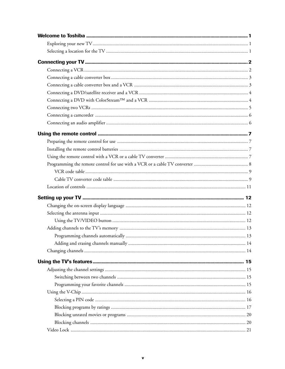 Toshiba 27A60 User Manual | Page 5 / 44