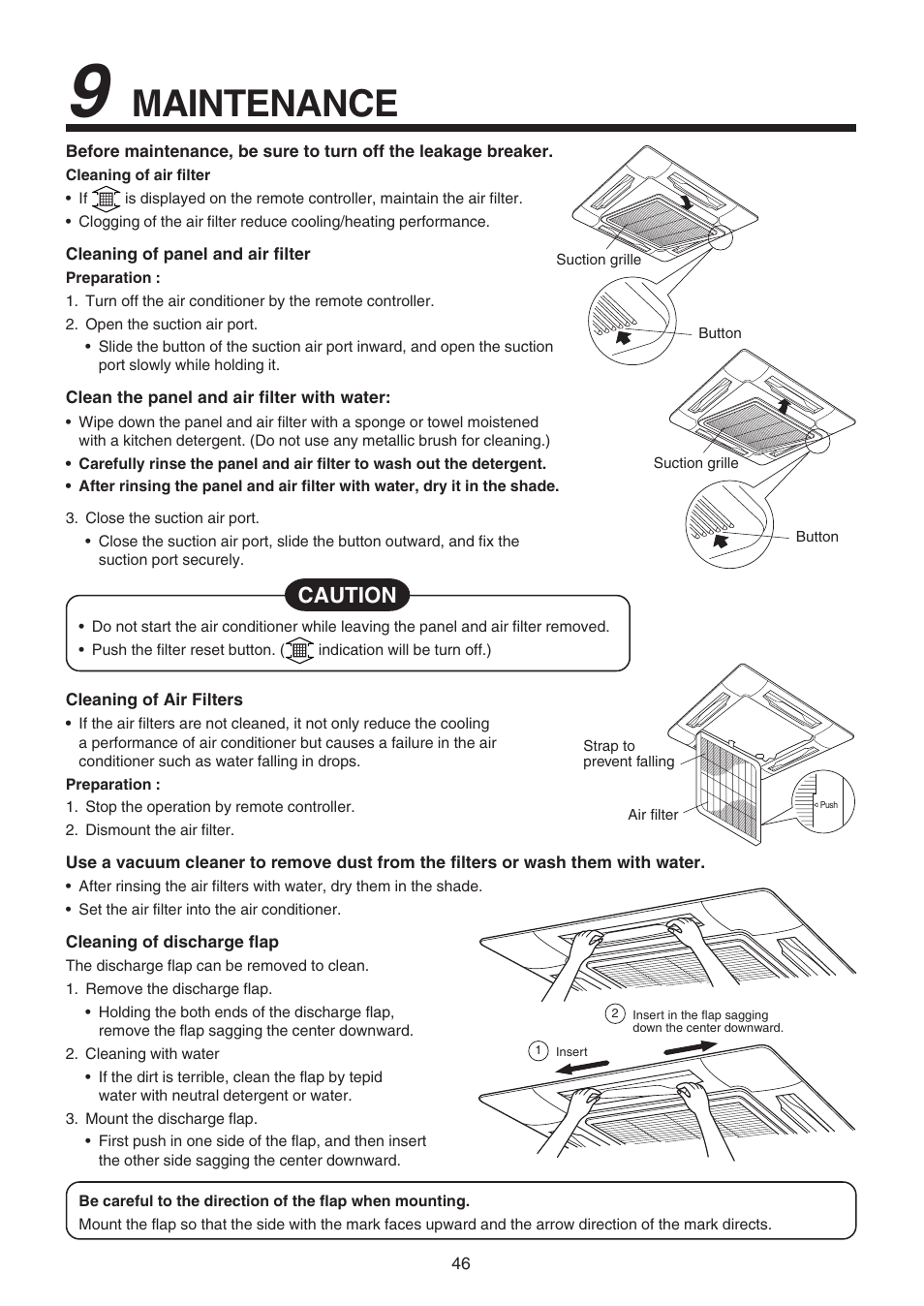 Maintenance, Caution | Toshiba RAV-SM1100UT-E User Manual | Page 49 / 80