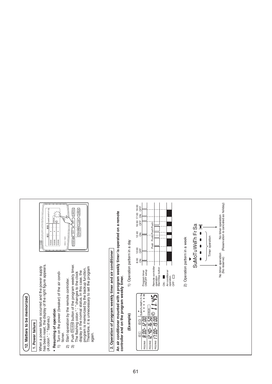 Su mo, Tu we th fr sa | Toshiba RAV-SM1100UT-E User Manual | Page 64 / 80