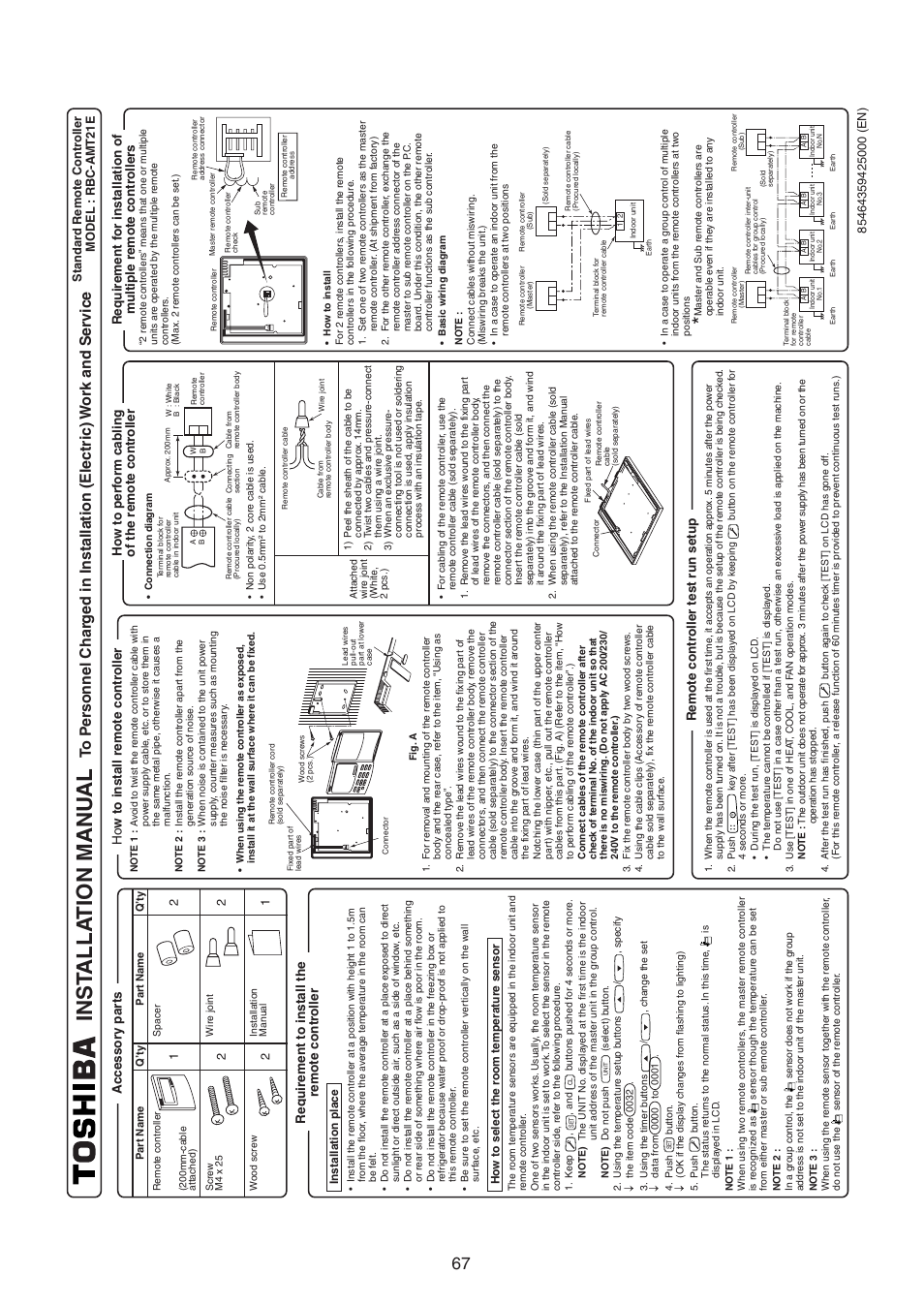 Inst alla tion manu al | Toshiba RAV-SM1100UT-E User Manual | Page 70 / 80