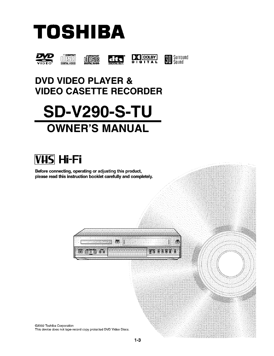 Toshiba SD-V290-S-TU User Manual | 46 pages