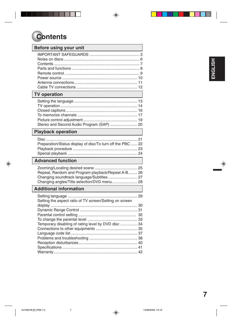 Toshiba MD19N1C User Manual | Page 7 / 44