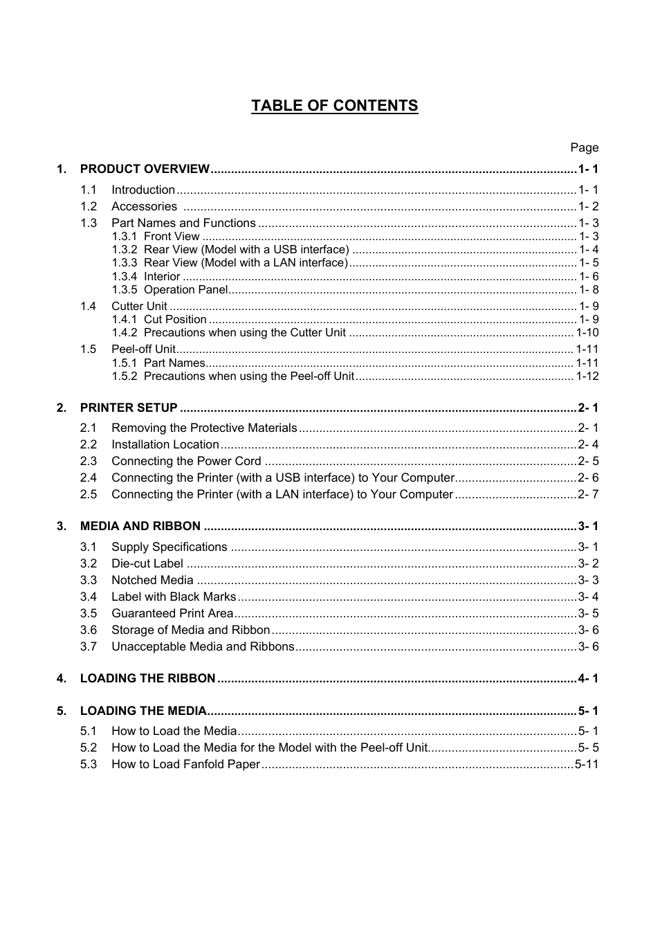 Toshiba B-SX600 SERIES User Manual | Page 5 / 109