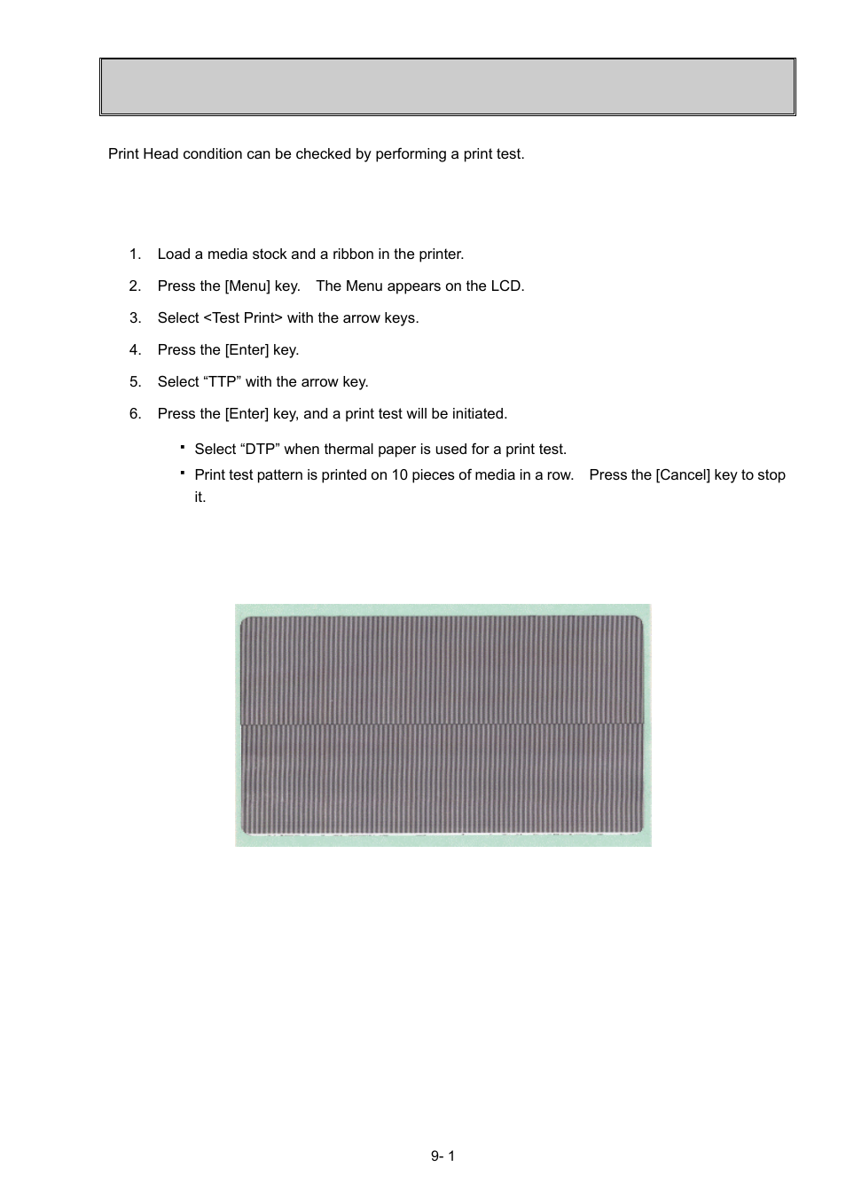 Test print, 1 how to perform a print test, 2 print test pattern | Toshiba B-SX600 SERIES User Manual | Page 78 / 109