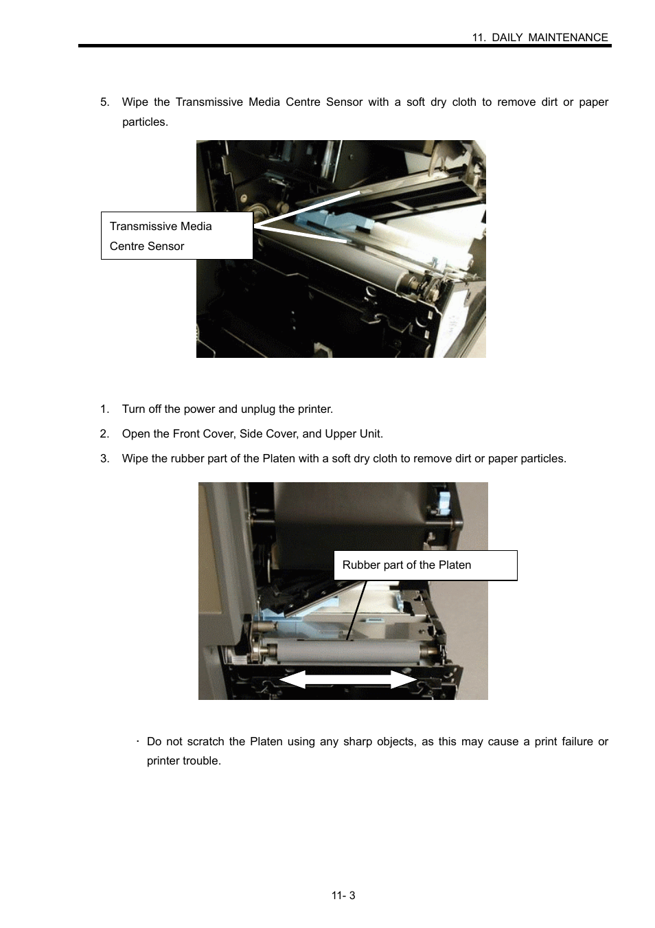 2 cleaning the platen | Toshiba B-SX600 SERIES User Manual | Page 83 / 109