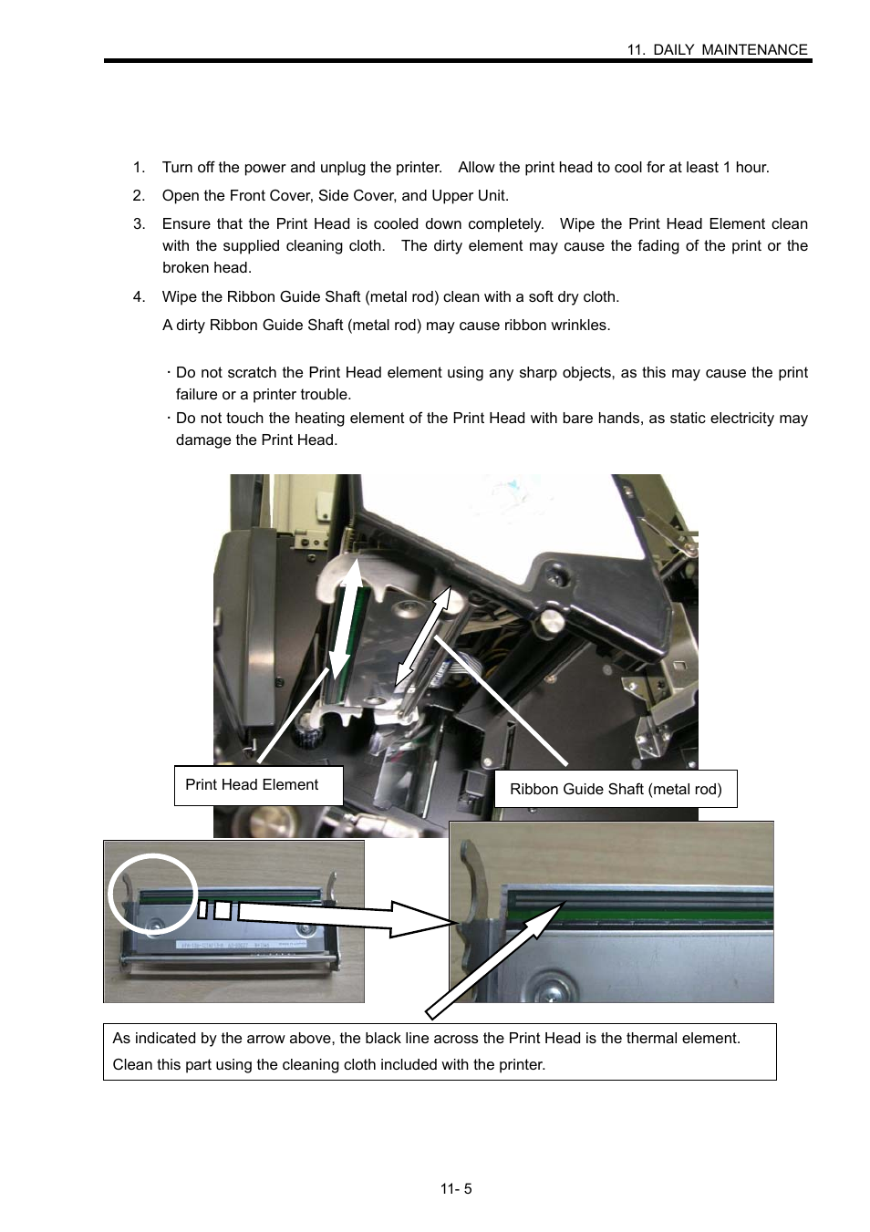 5 cleaning the print head | Toshiba B-SX600 SERIES User Manual | Page 85 / 109