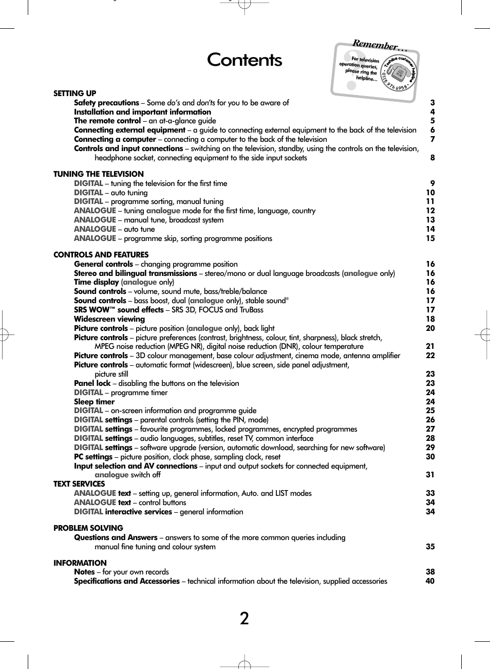 Toshiba WLT66 User Manual | Page 2 / 40