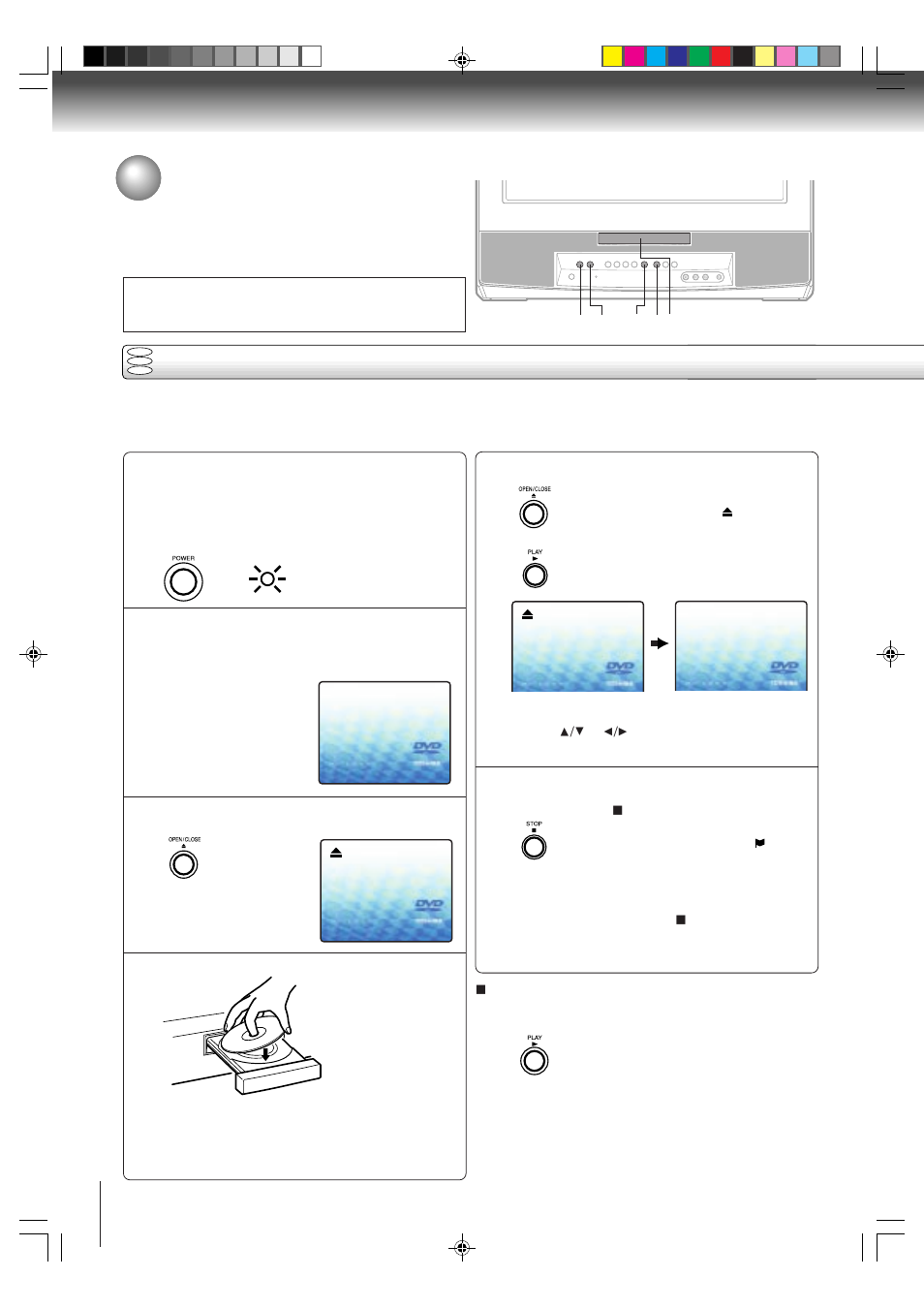 Playing a disc, Basic playback | Toshiba MD20P3 User Manual | Page 28 / 48