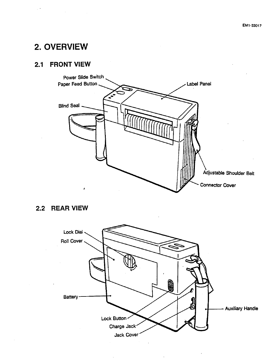Overview | Toshiba TEC B-411 SERIES User Manual | Page 8 / 20