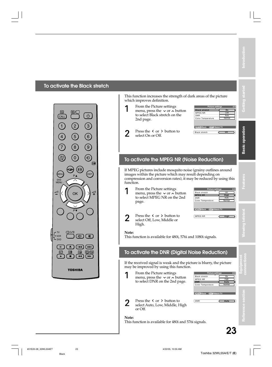 Toshiba 32WL55T User Manual | Page 23 / 44