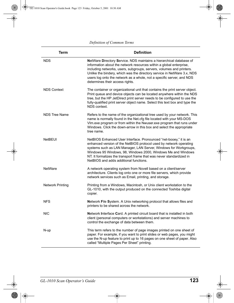 Toshiba GL-1010 User Manual | Page 123 / 126