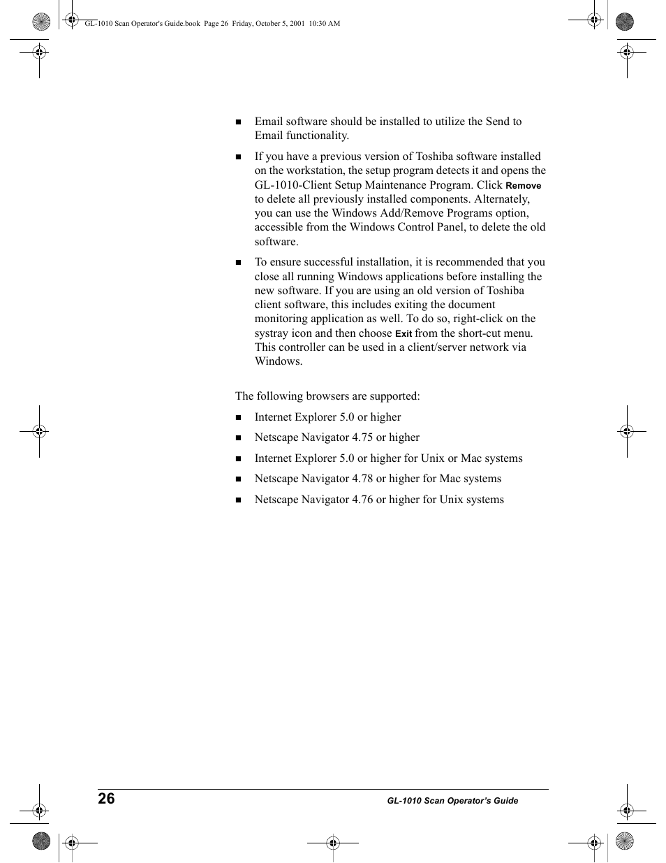 Toshiba GL-1010 User Manual | Page 26 / 126