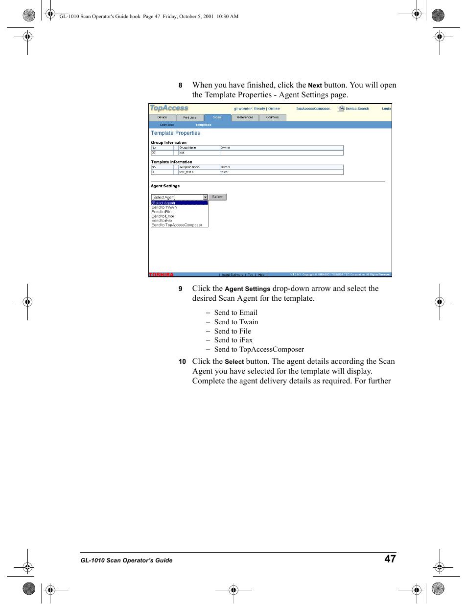 Toshiba GL-1010 User Manual | Page 47 / 126