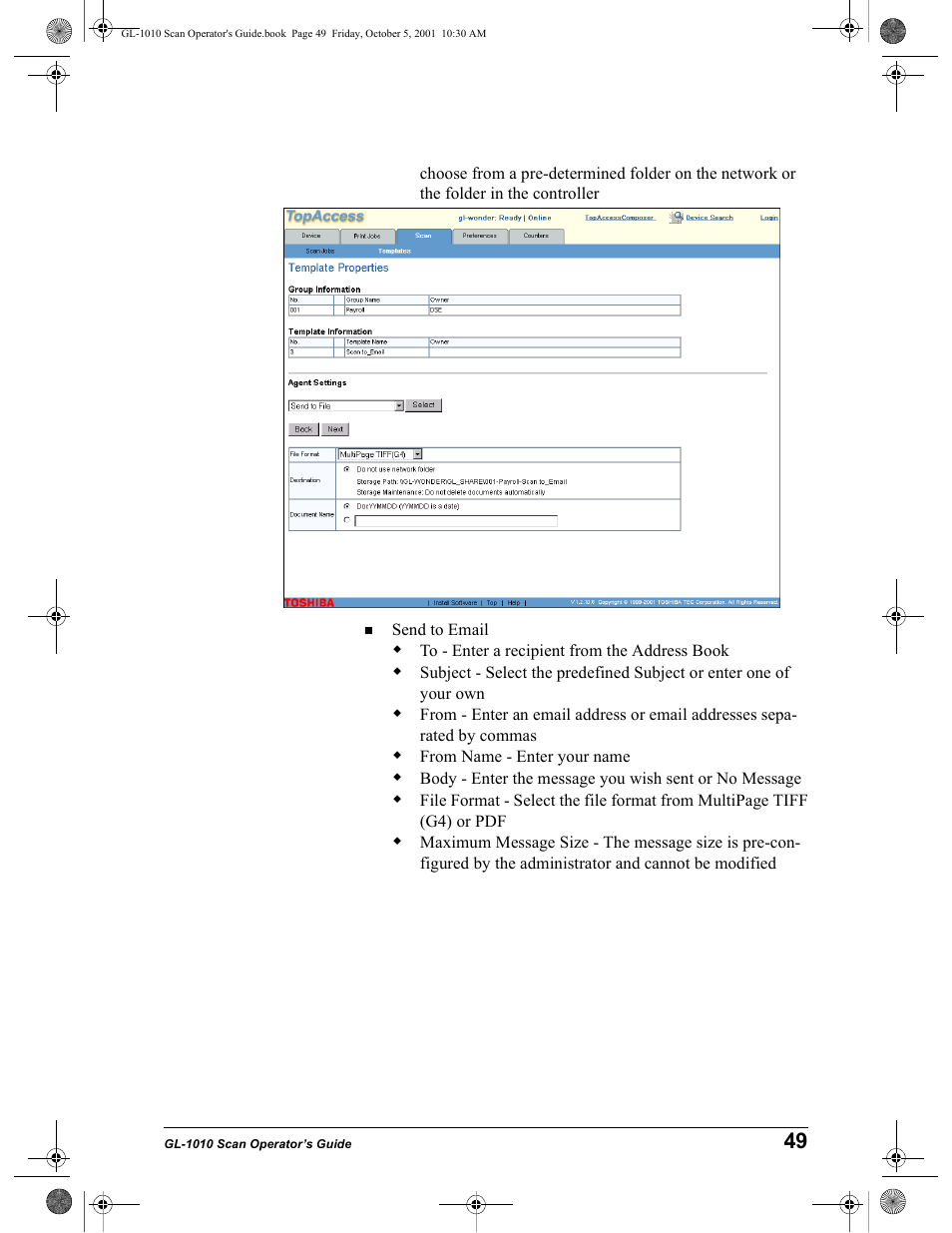 Toshiba GL-1010 User Manual | Page 49 / 126