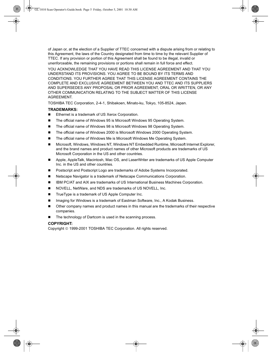 Toshiba GL-1010 User Manual | Page 5 / 126