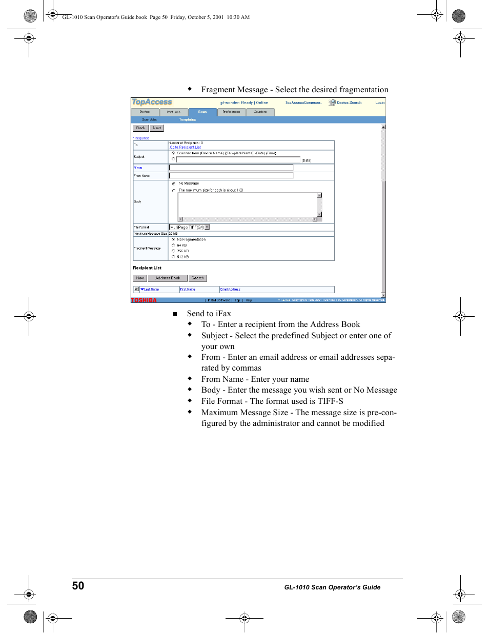 Toshiba GL-1010 User Manual | Page 50 / 126