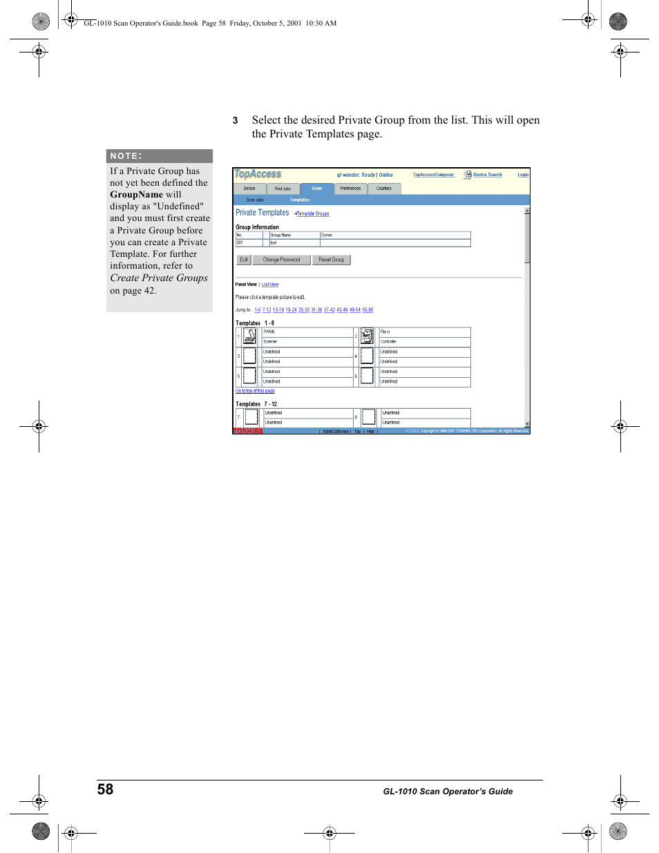 Toshiba GL-1010 User Manual | Page 58 / 126