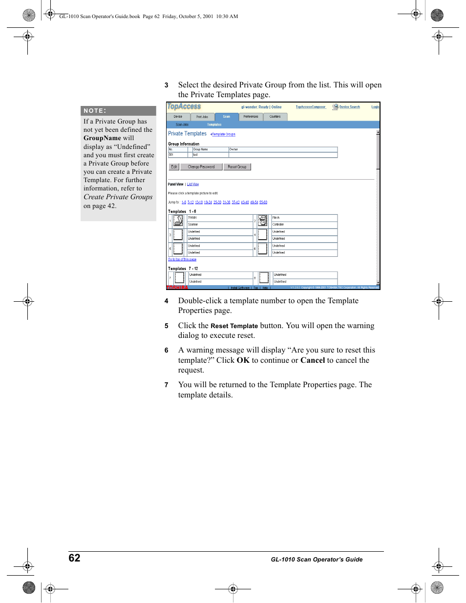 Toshiba GL-1010 User Manual | Page 62 / 126