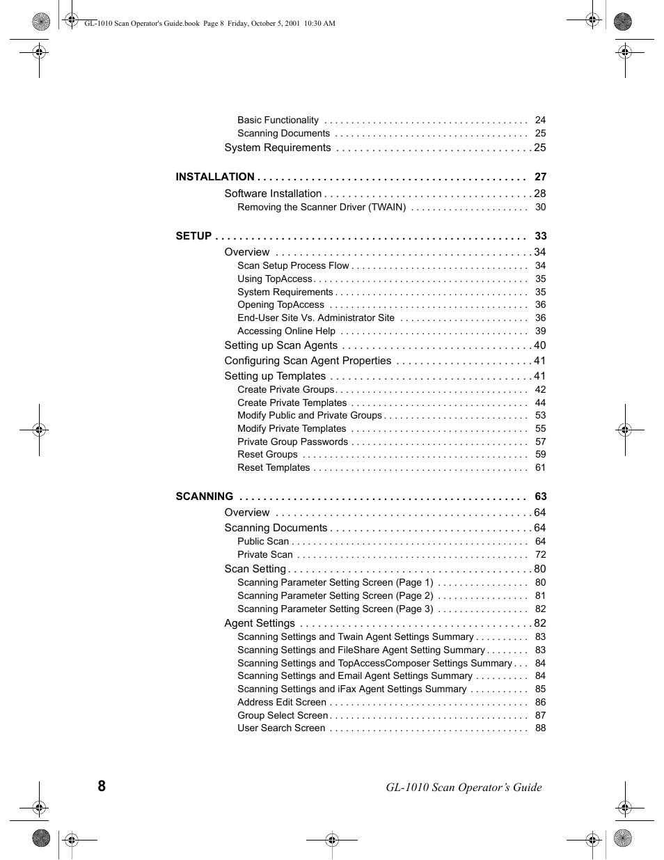 Toshiba GL-1010 User Manual | Page 8 / 126