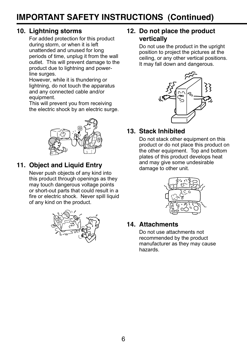 Important safety instructions (continued) | Toshiba TDP-S9 User Manual | Page 6 / 43