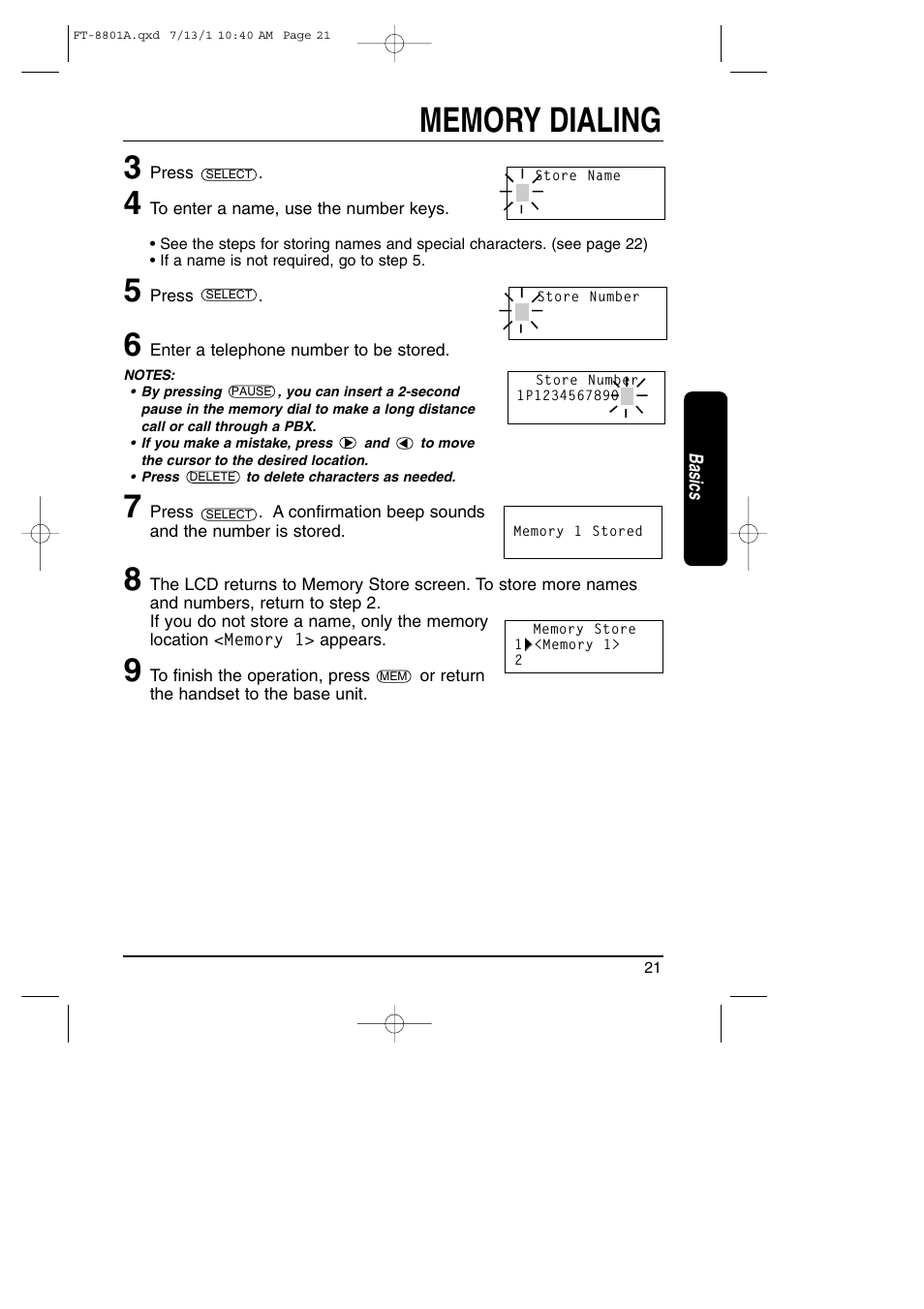 Toshiba FT-8801A User Manual | Page 21 / 37