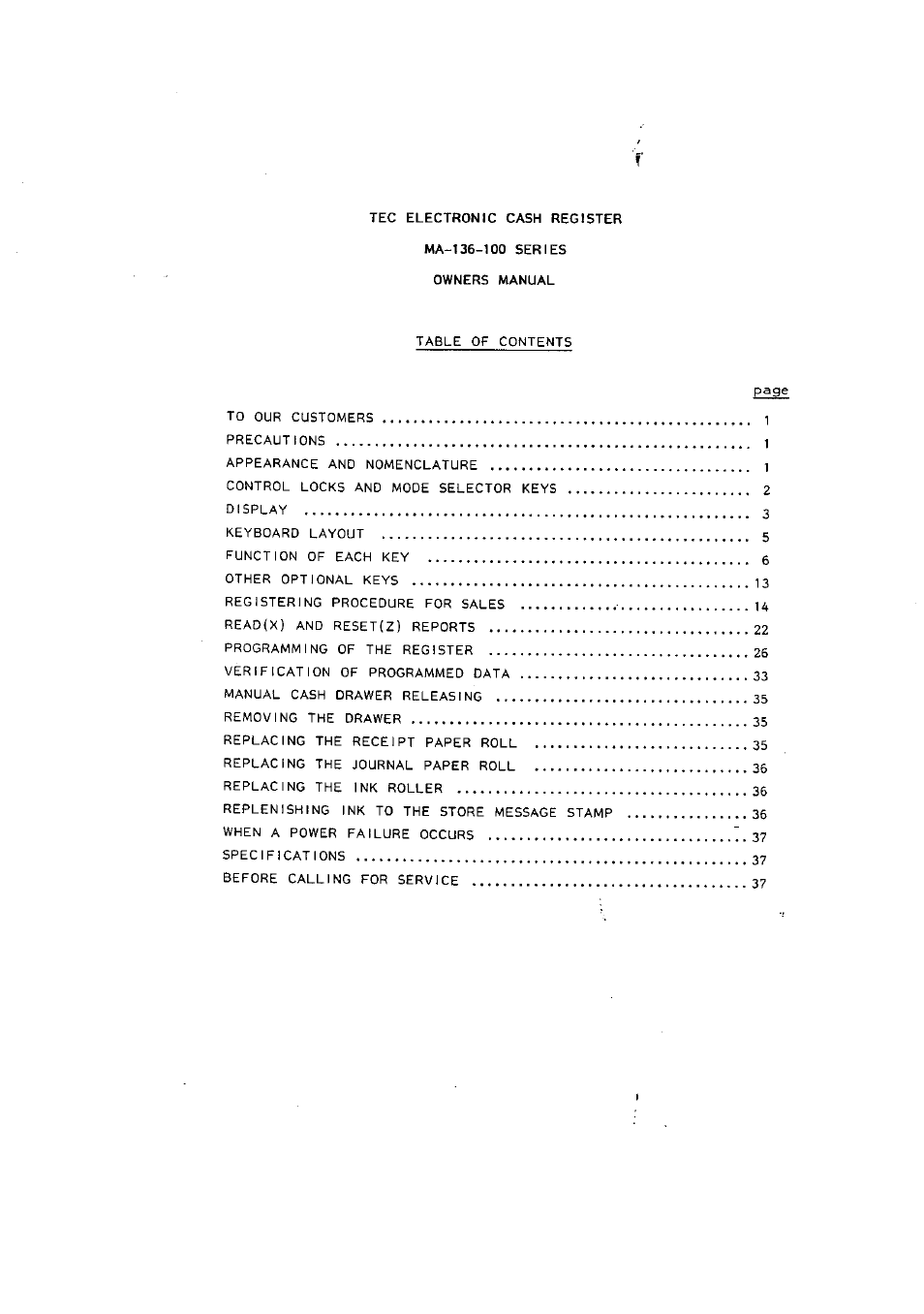 Toshiba MA-136-100 SERIES User Manual | Page 3 / 76