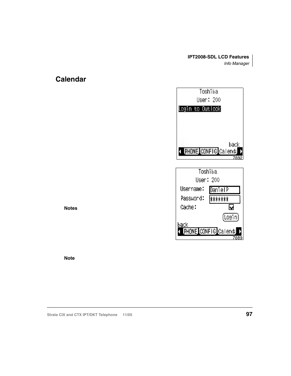 Calendar | Toshiba Strata DKT User Manual | Page 111 / 153