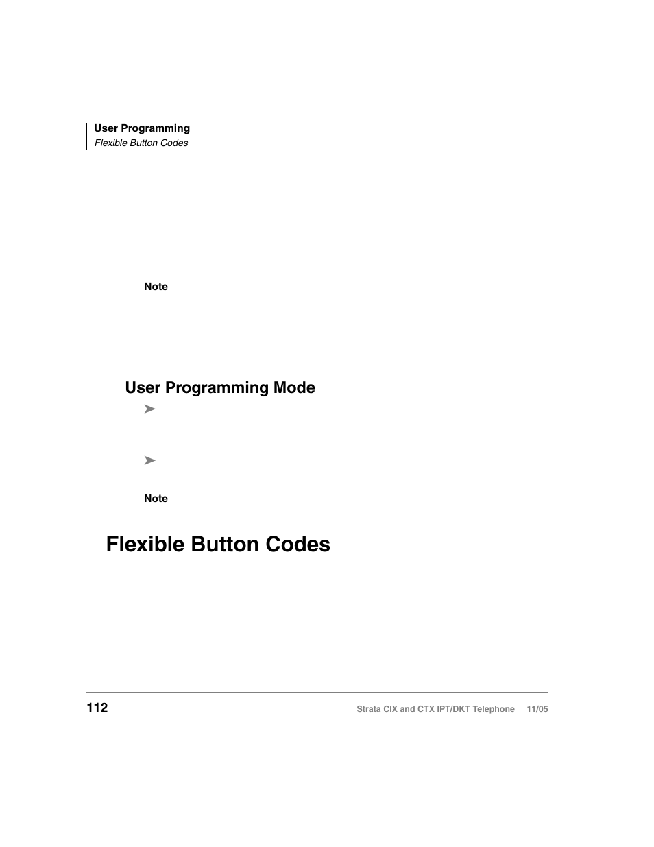 User programming mode, Flexible button codes | Toshiba Strata DKT User Manual | Page 126 / 153