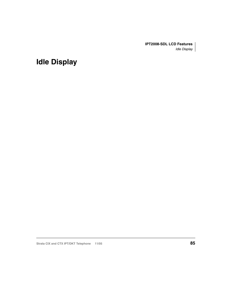 Idle display | Toshiba Strata DKT User Manual | Page 99 / 153