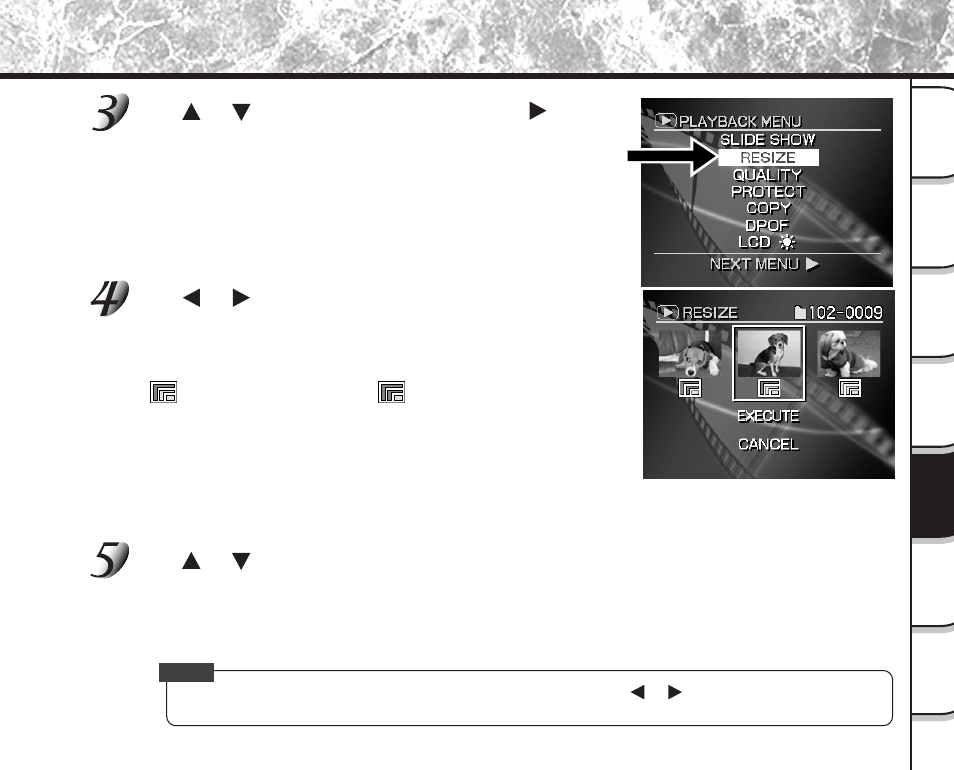 Reducing the image size (resize) (continued) | Toshiba PDR-M81 User Manual | Page 99 / 142