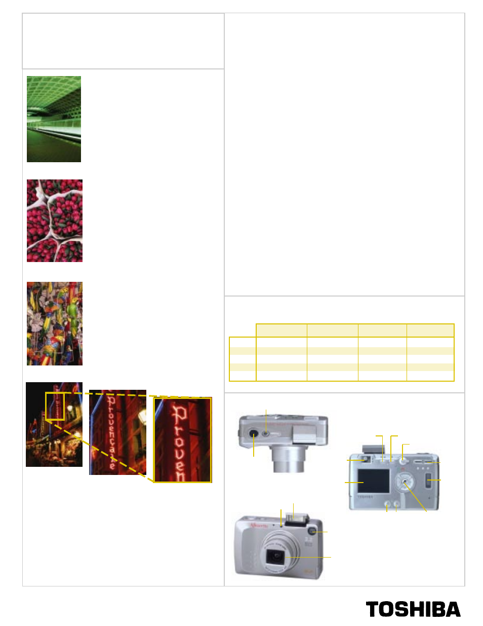 Pdr-3310, Digital still camera | Toshiba PDR-3310 User Manual | Page 2 / 2