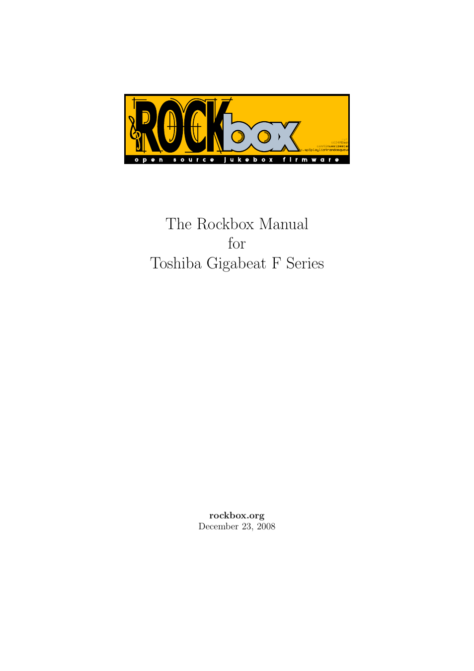 Toshiba Rockbox F Series User Manual | 177 pages