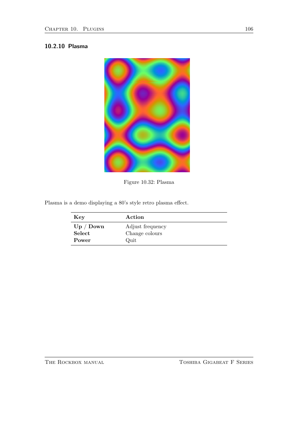 Plasma, 10 plasma | Toshiba Rockbox F Series User Manual | Page 106 / 177