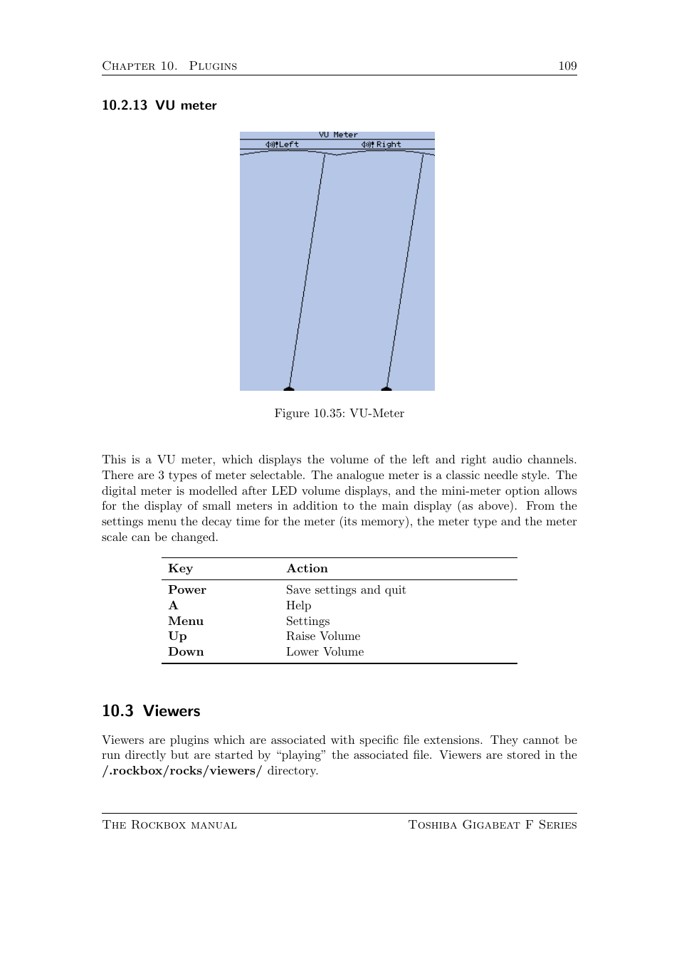 Vu meter, Viewers, 13 vu meter | 3 viewers | Toshiba Rockbox F Series User Manual | Page 109 / 177
