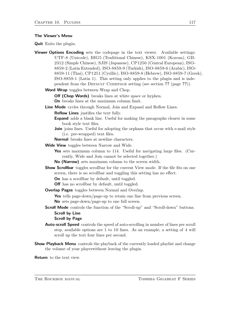 Toshiba Rockbox F Series User Manual | Page 117 / 177