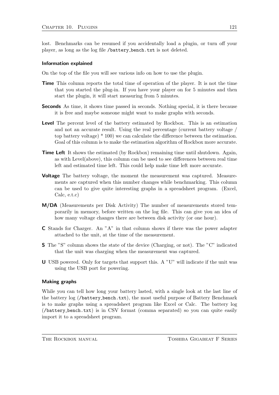 Toshiba Rockbox F Series User Manual | Page 121 / 177