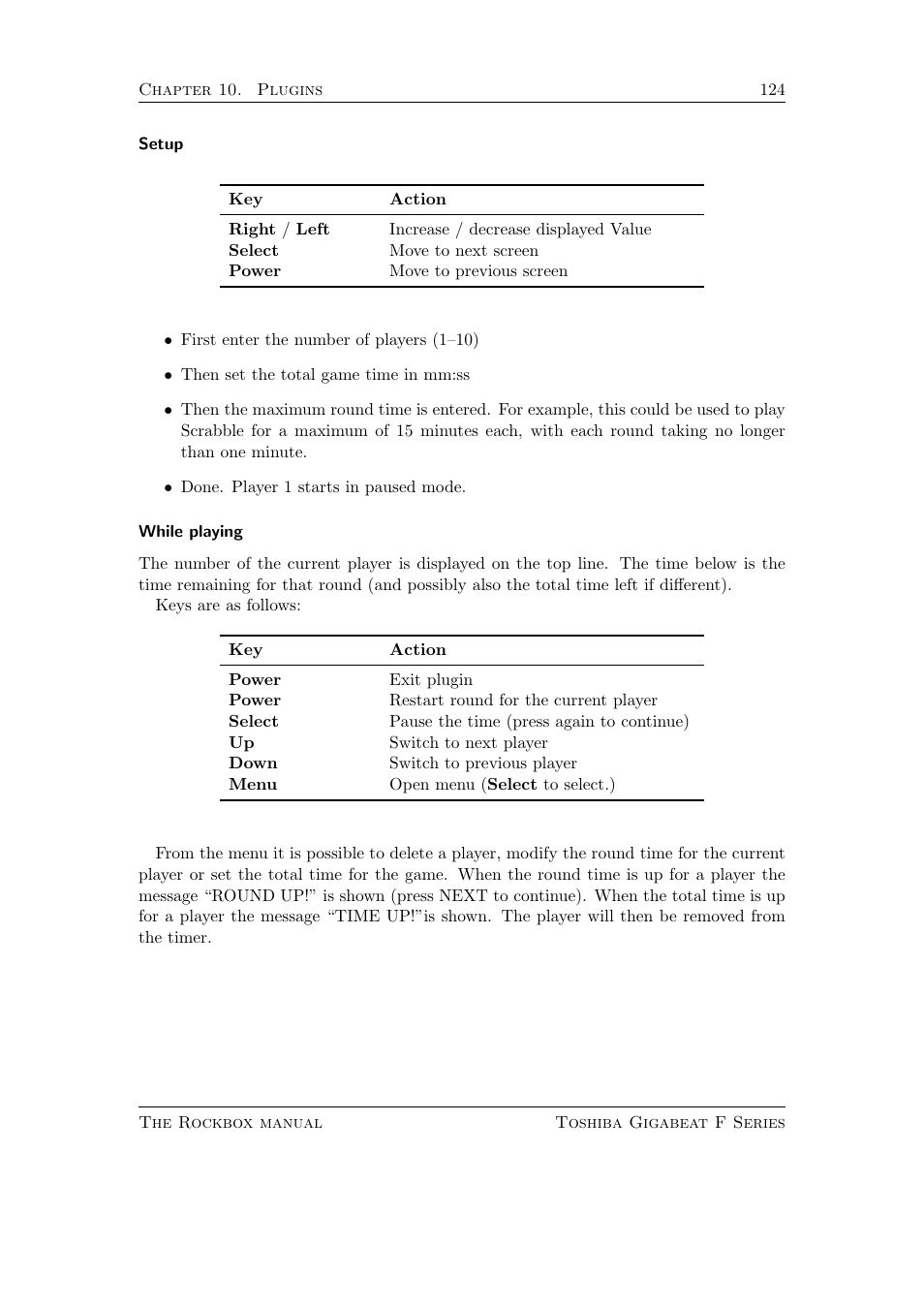 Toshiba Rockbox F Series User Manual | Page 124 / 177