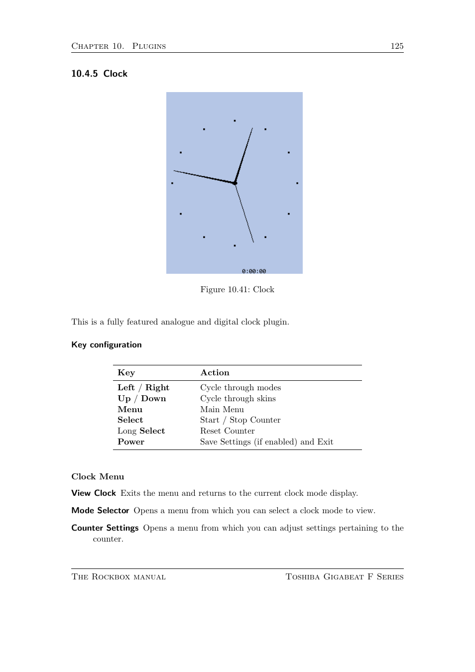Clock, 5 clock | Toshiba Rockbox F Series User Manual | Page 125 / 177