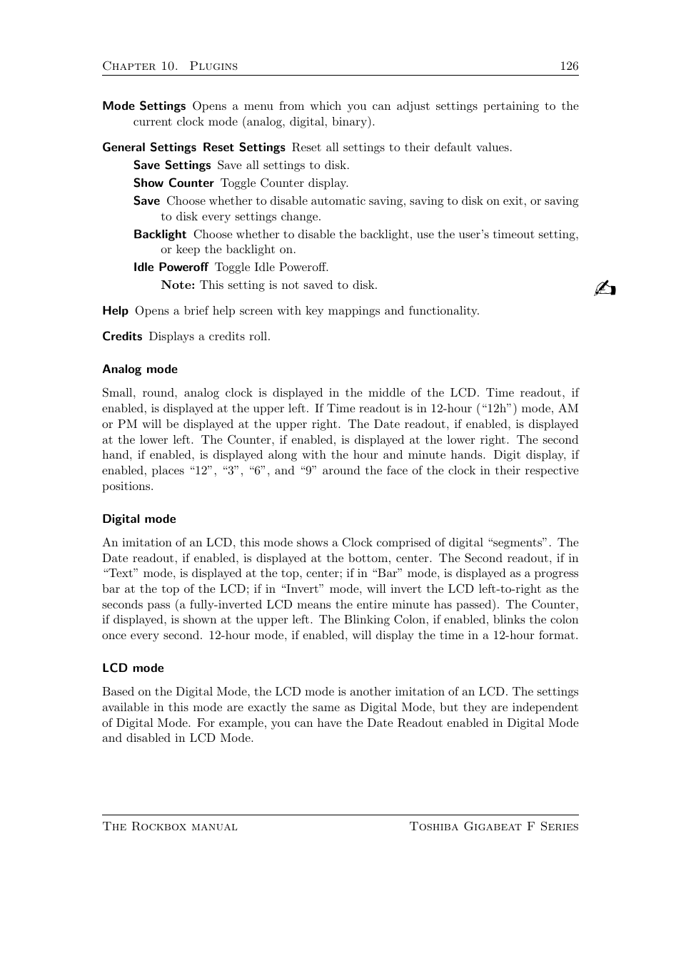 Toshiba Rockbox F Series User Manual | Page 126 / 177