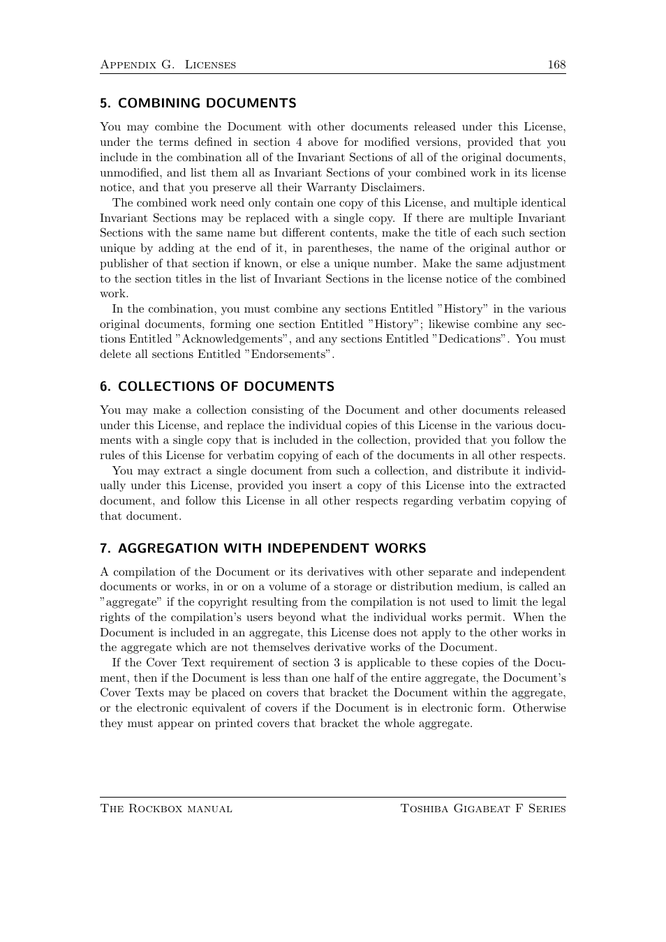 Toshiba Rockbox F Series User Manual | Page 168 / 177