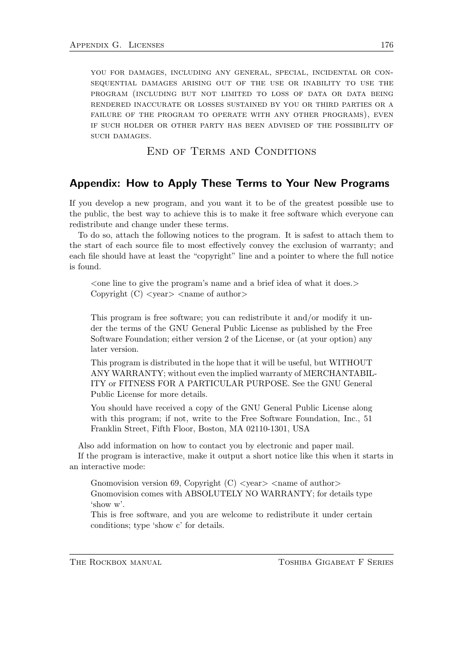 Toshiba Rockbox F Series User Manual | Page 176 / 177