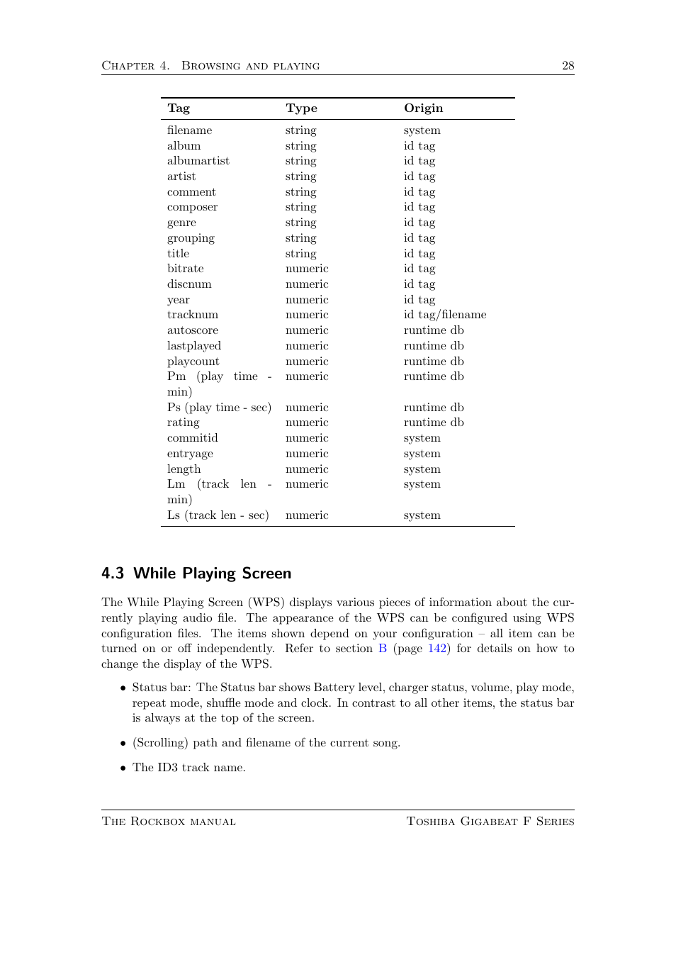 While playing screen, 3 while playing screen | Toshiba Rockbox F Series User Manual | Page 28 / 177