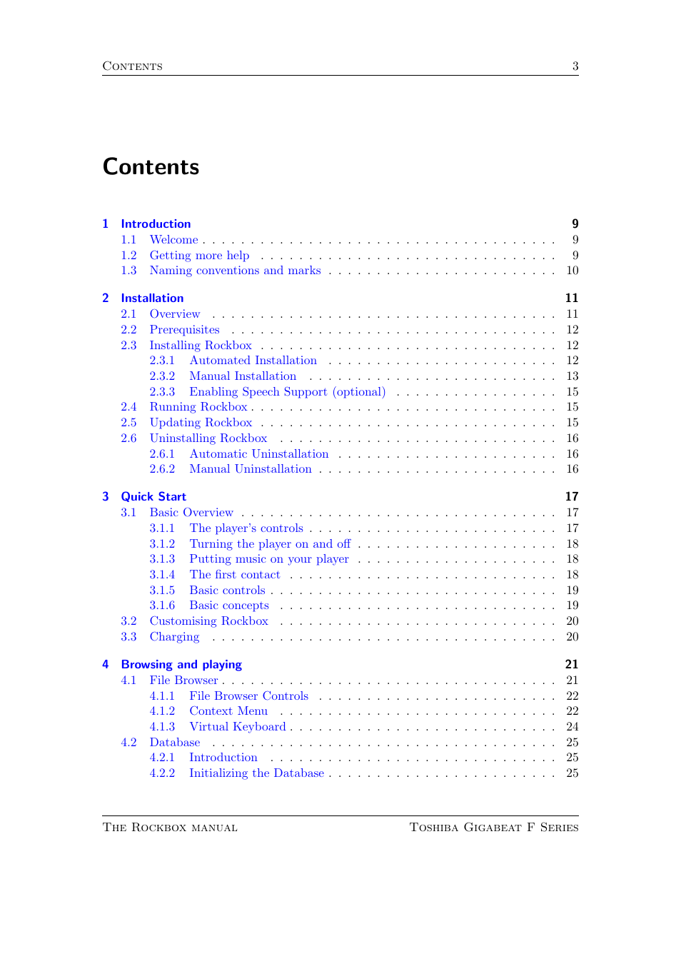 Toshiba Rockbox F Series User Manual | Page 3 / 177