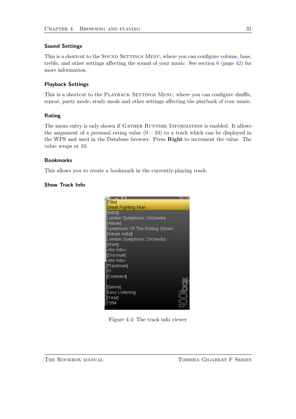 Toshiba Rockbox F Series User Manual | Page 31 / 177