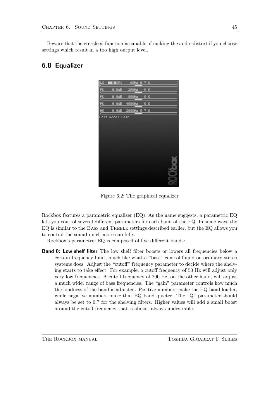 Equalizer, 8 equalizer | Toshiba Rockbox F Series User Manual | Page 45 / 177