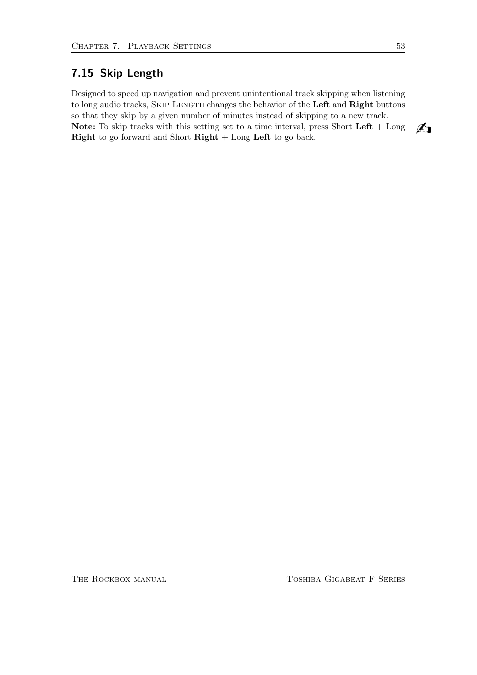Skip length, 15 skip length | Toshiba Rockbox F Series User Manual | Page 53 / 177