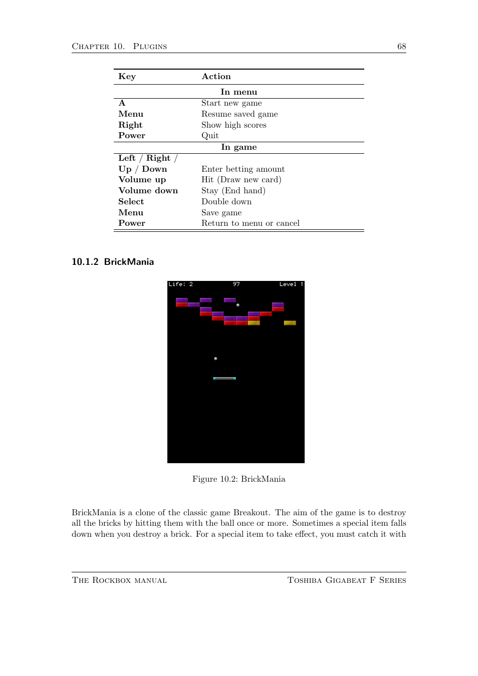Brickmania, 2 brickmania | Toshiba Rockbox F Series User Manual | Page 68 / 177