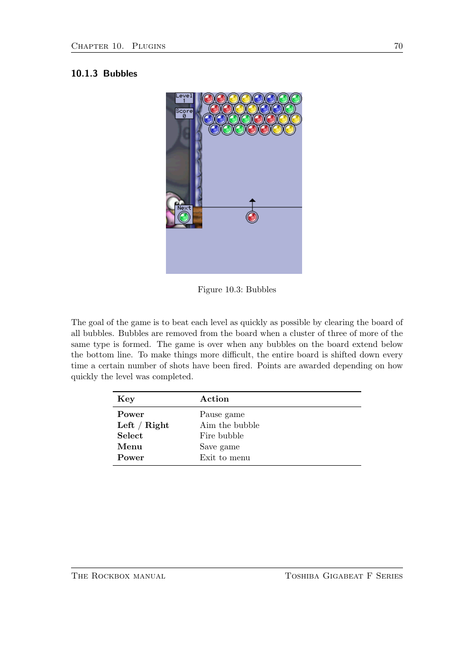 Bubbles, 3 bubbles | Toshiba Rockbox F Series User Manual | Page 70 / 177