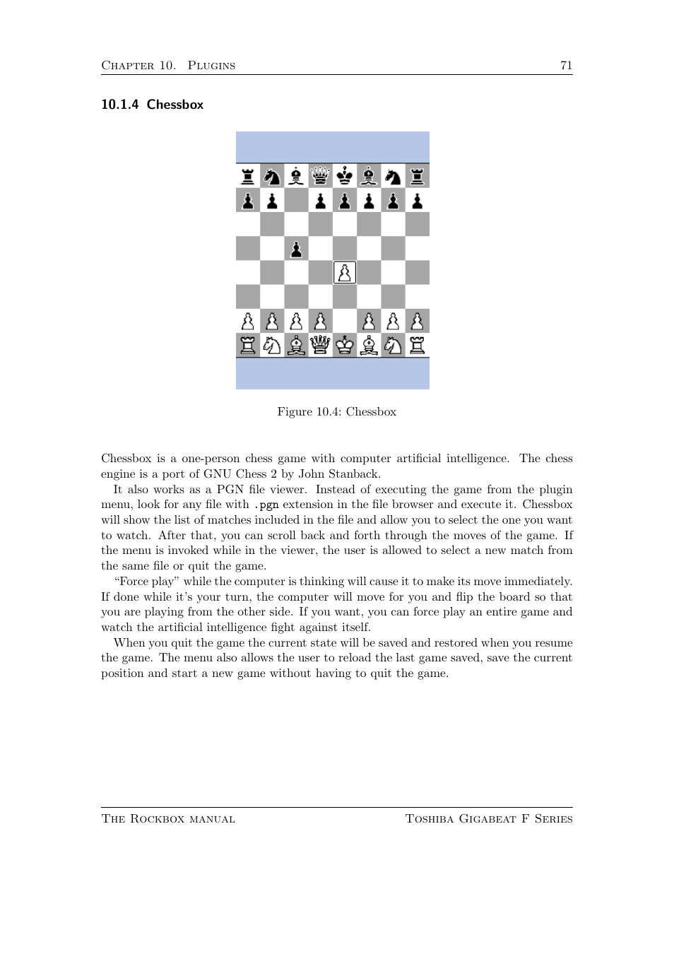 Chessbox, 4 chessbox | Toshiba Rockbox F Series User Manual | Page 71 / 177